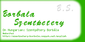 borbala szentpetery business card