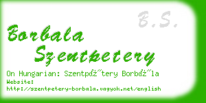 borbala szentpetery business card